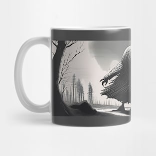 Little Monster  Cute Black and white Cryptid Mug